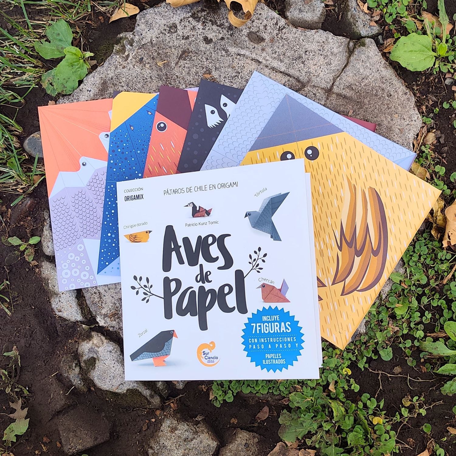 Aves de papel - 7 láminas ilustradas para origami