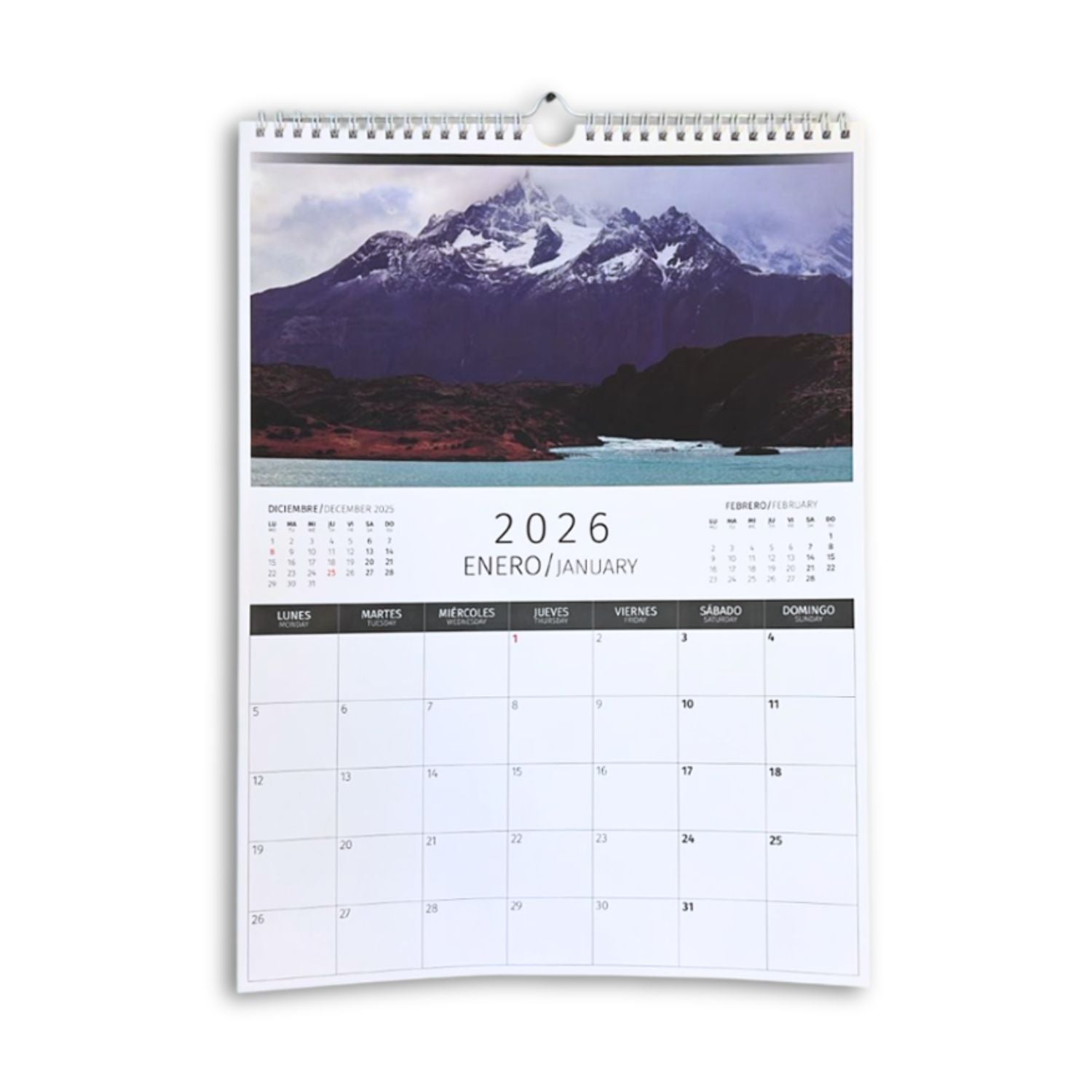 Calendario Mural Patagonia Chile 2026