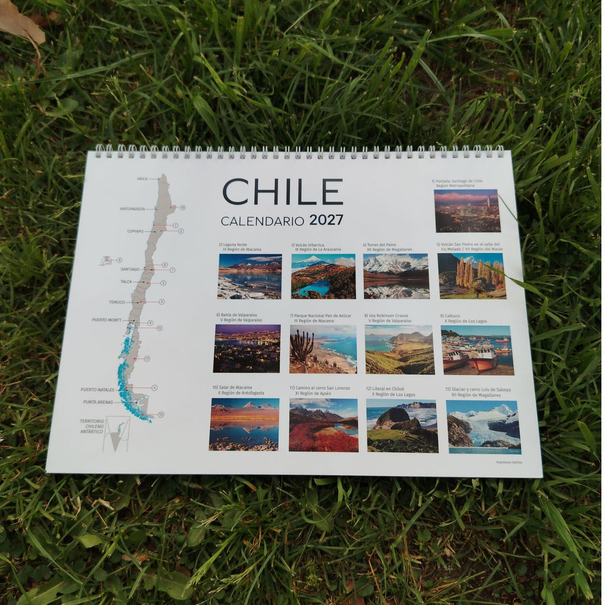 Calendario mural de Chile 2027 - Francisco Dominguez
