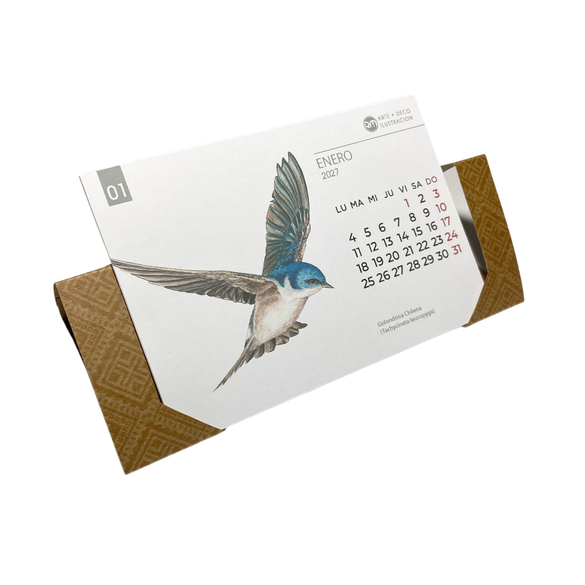 Calendario de escritorio 2027 - Aves de Chile