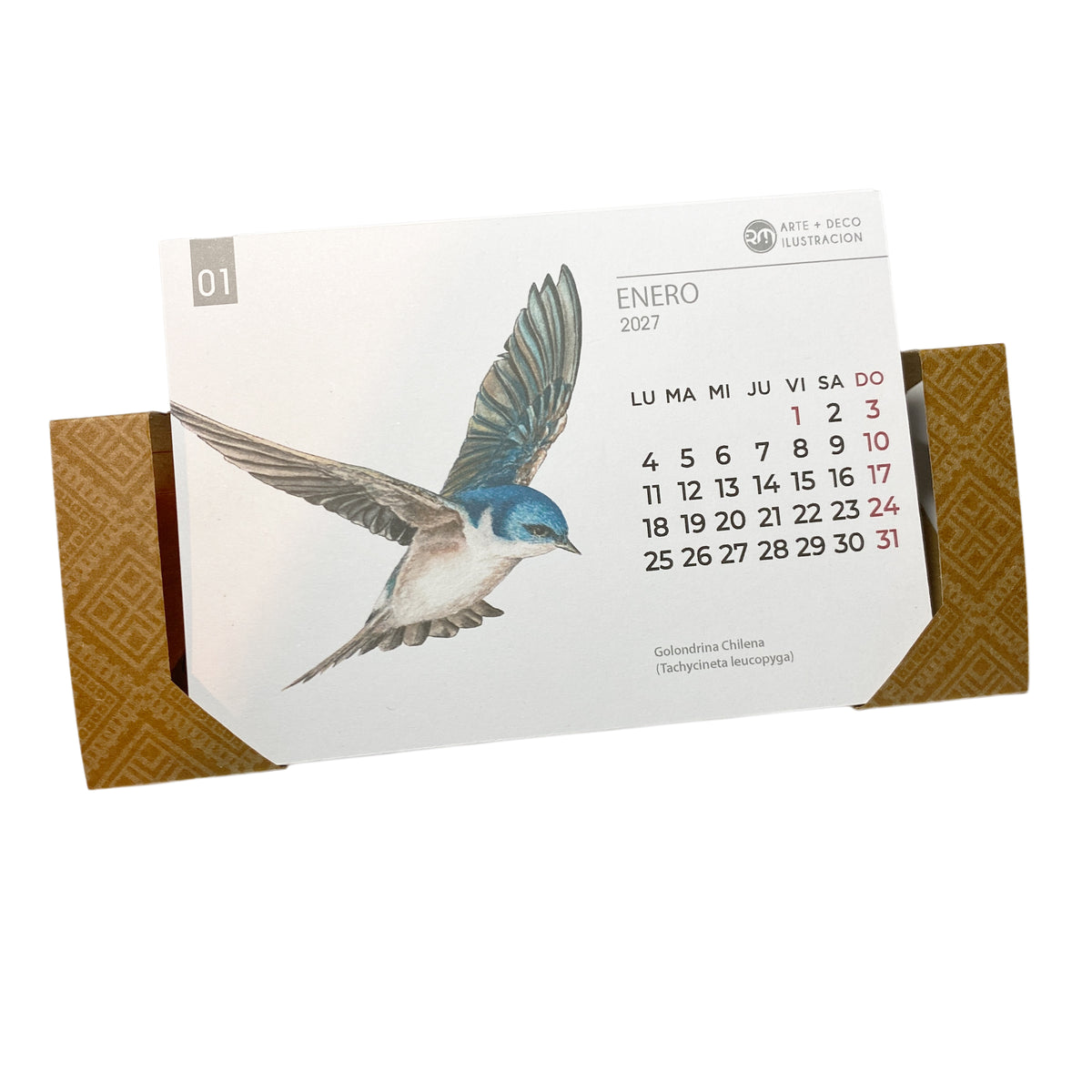 Calendario de escritorio 2027 - Aves de Chile