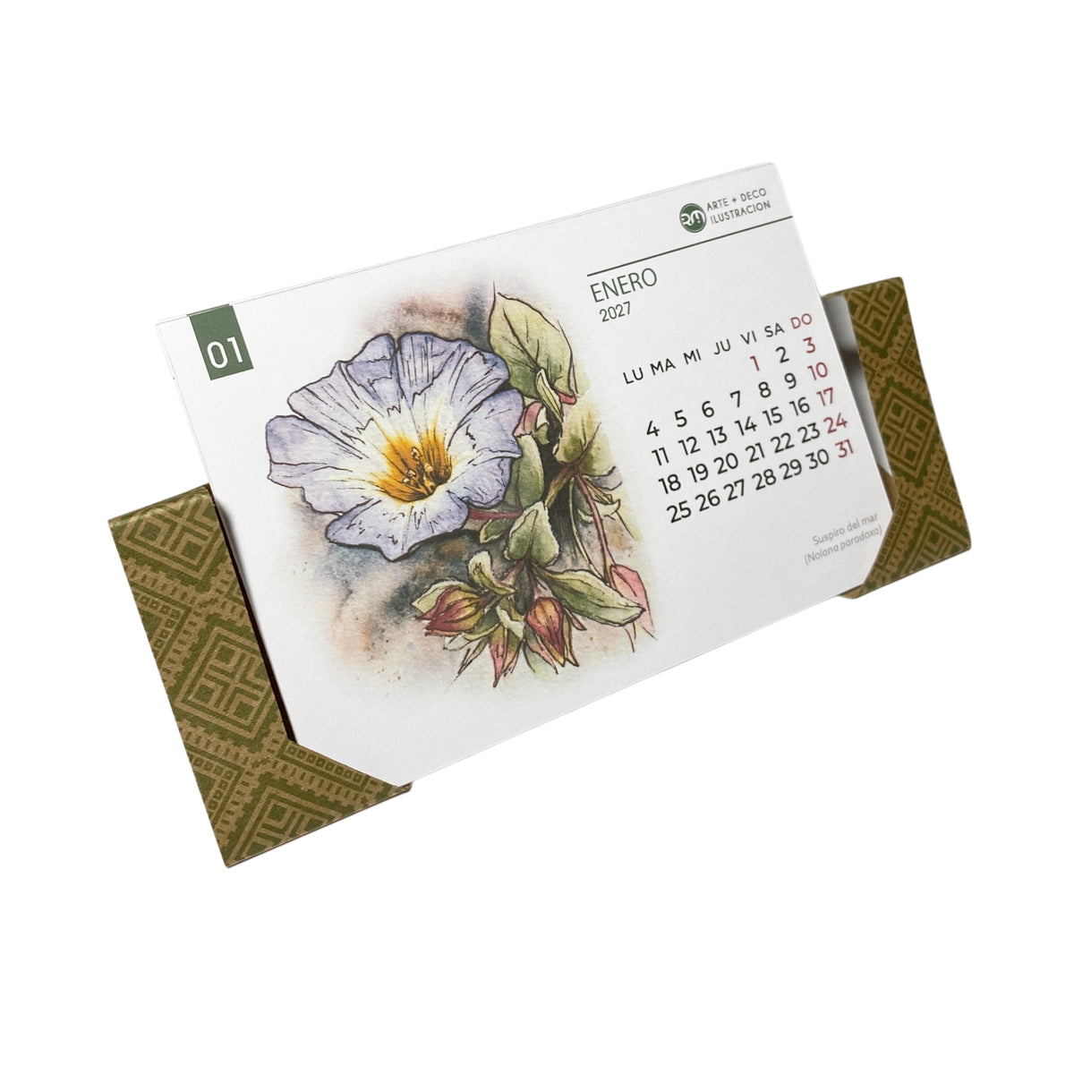 Calendario de escritorio 2027 - Flores de Chile