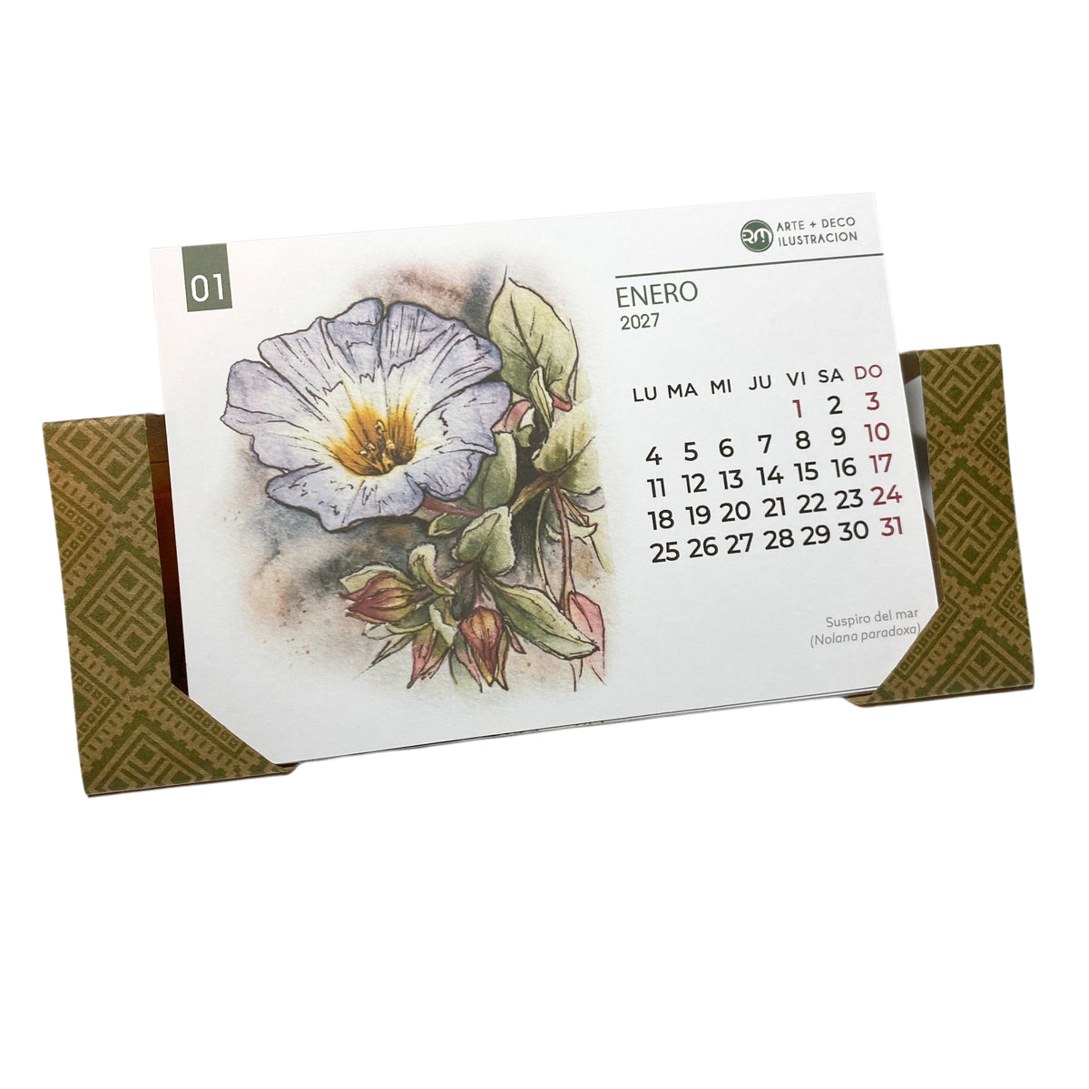 Calendario de escritorio 2027 - Flores de Chile