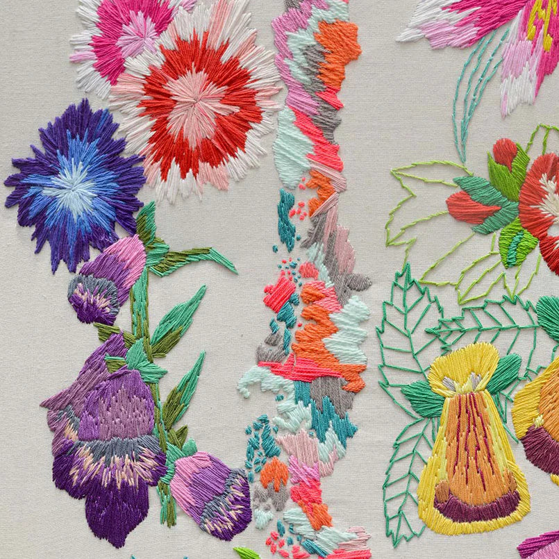 Mapa ilustrado - Y tu Campo de Flores Bordado (lámina)