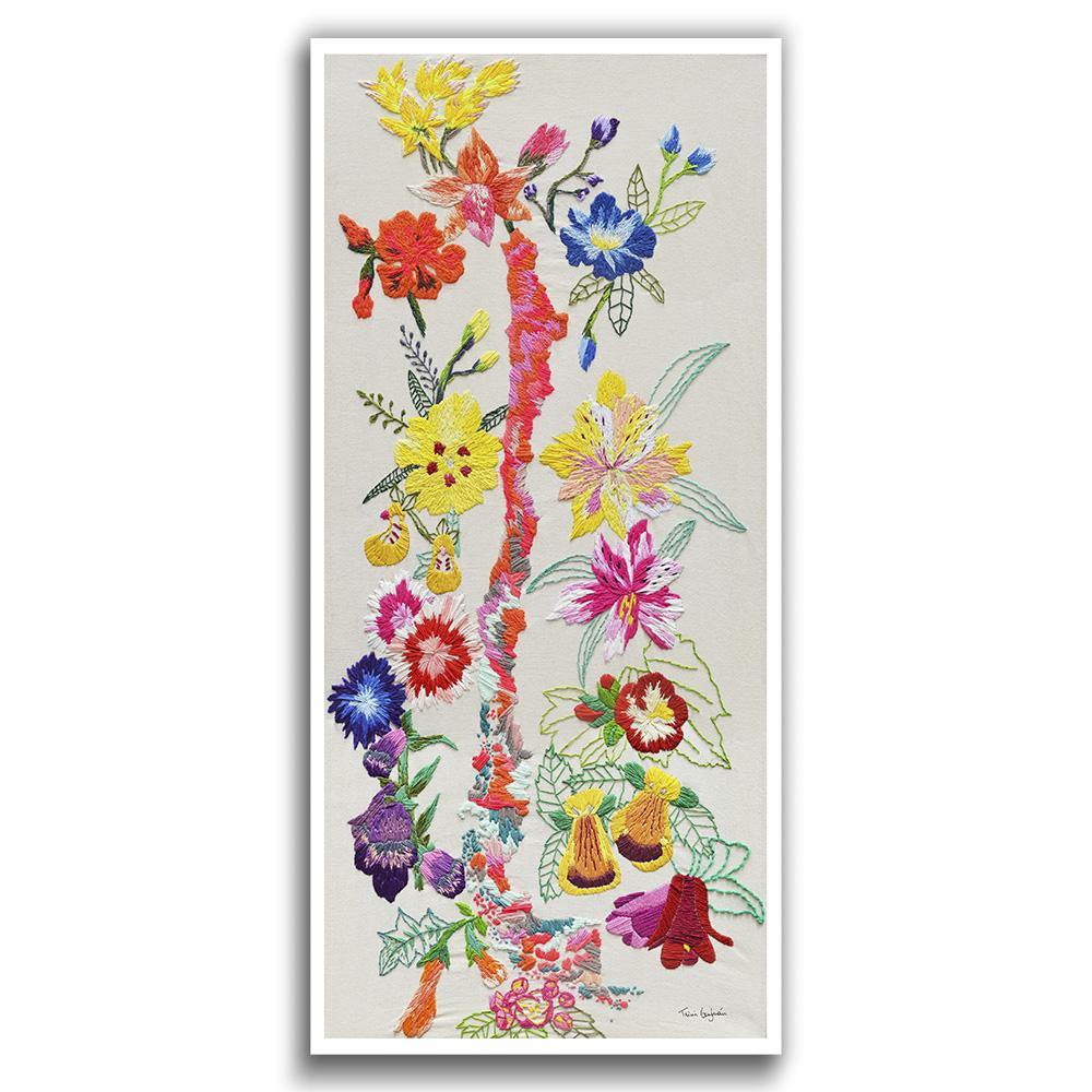 Mapa ilustrado - Y tu Campo de Flores Bordado (lámina)