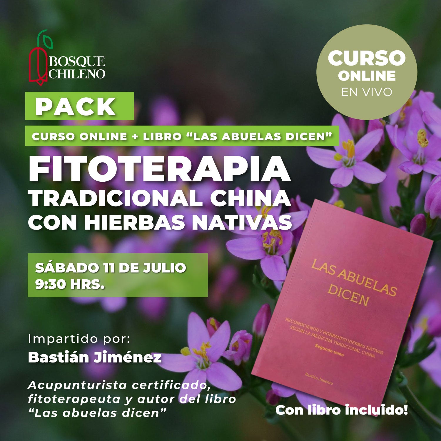 Pack Curso Fitoterapia EN VIVO + Libro "Las abuelas dicen"