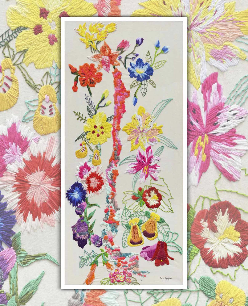 Mapa ilustrado - Y tu Campo de Flores Bordado (lámina)