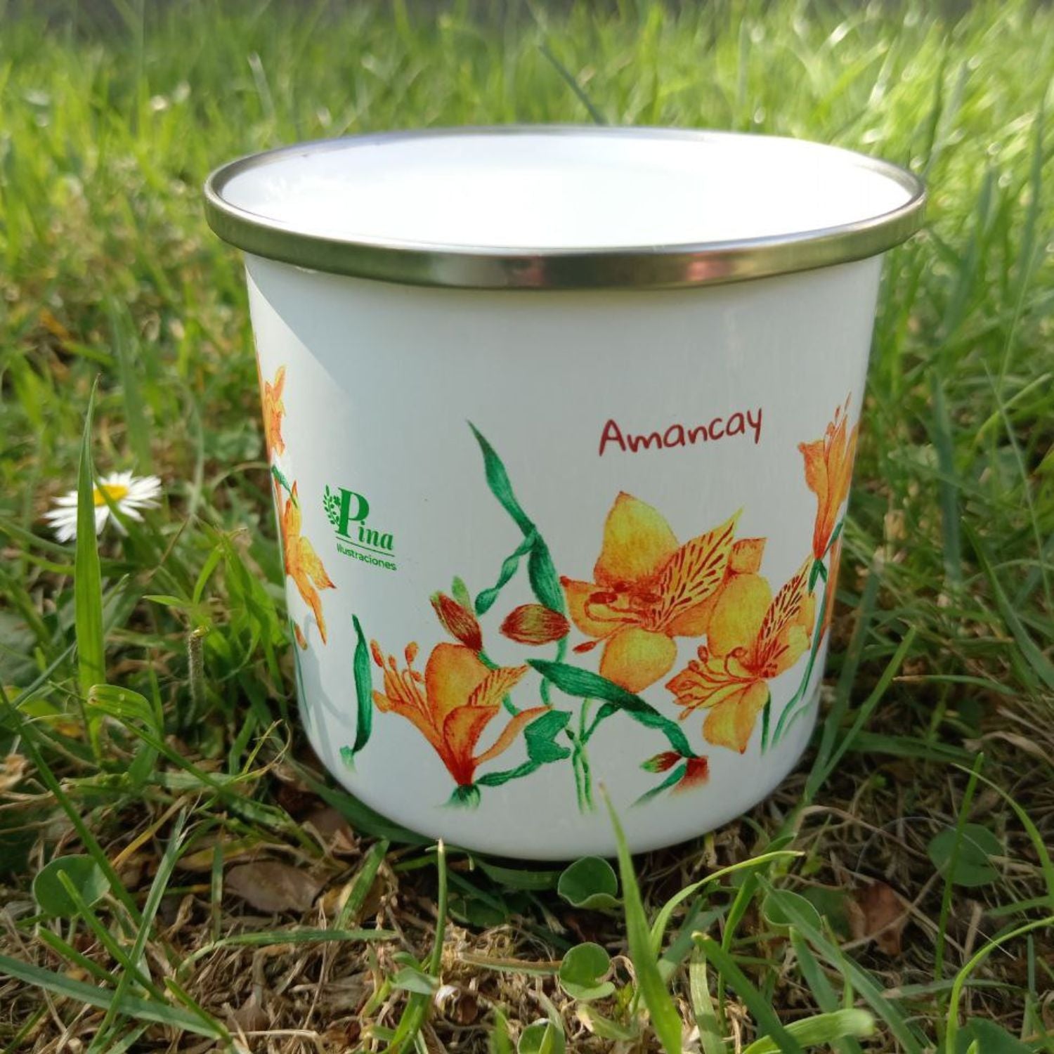 Tazón enlozado ilustrado