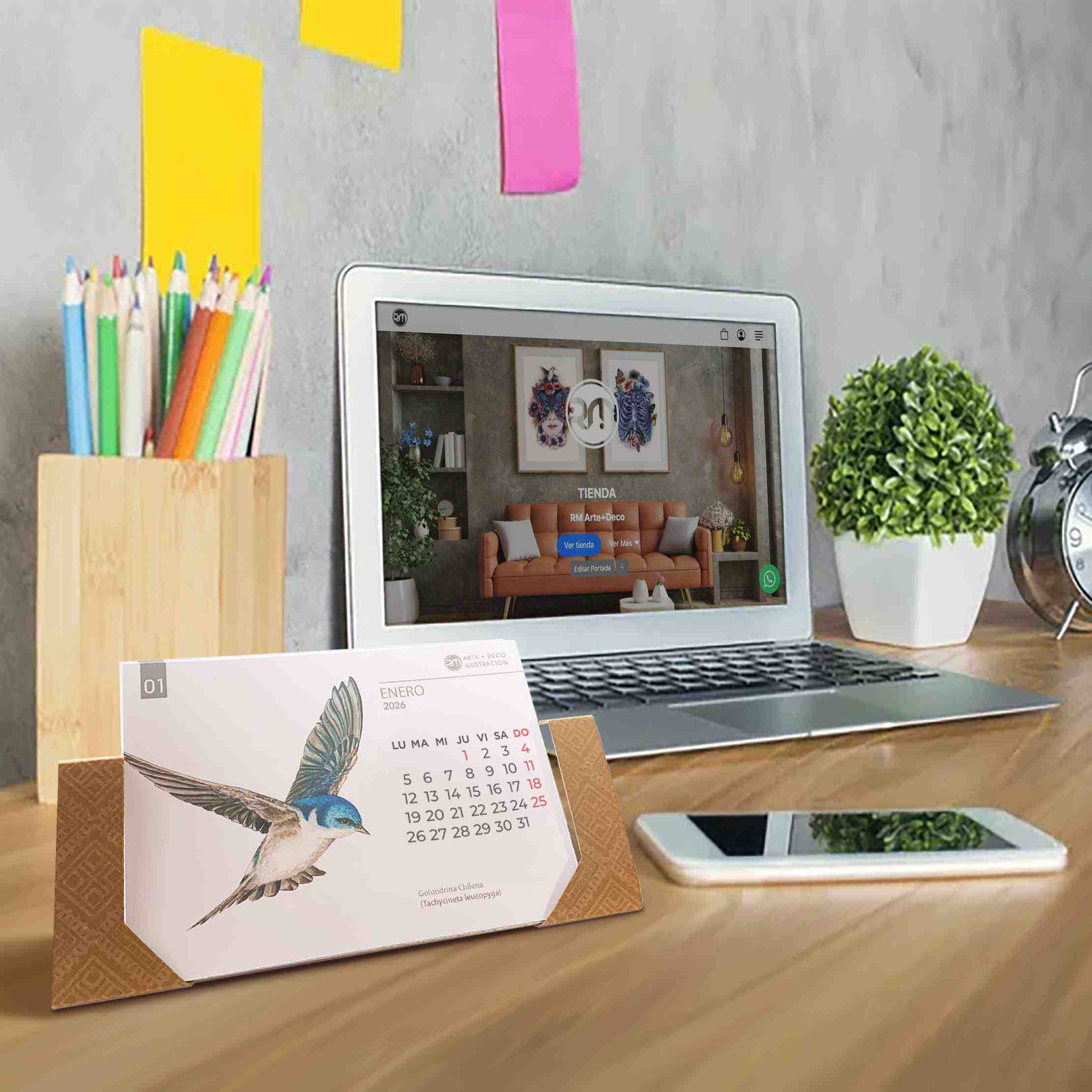 Calendario de escritorio 2026 - Aves de Chile